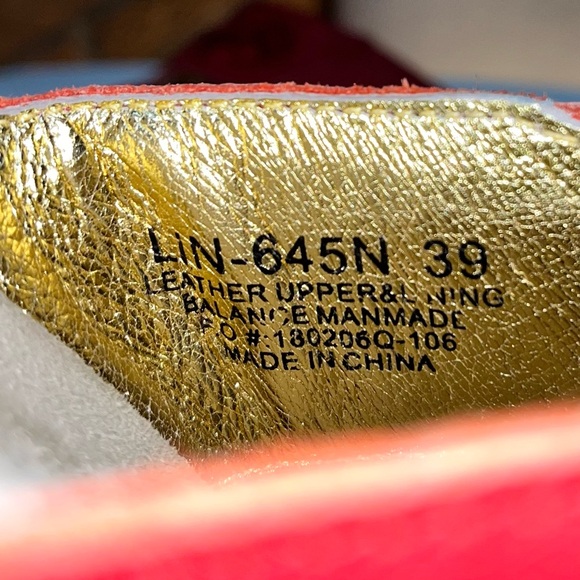 Alegria Linn red leather embroidered flower slip-on wedge sandals - EU 39 - Picture 9 of 9